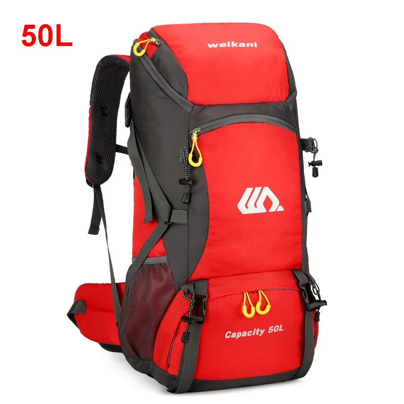 50L Travel Backpack Camping Men Large Hiking Bag Tourist Rucksack Waterproof Outdoor Sports Climbing Mountaineering Bag Luggage